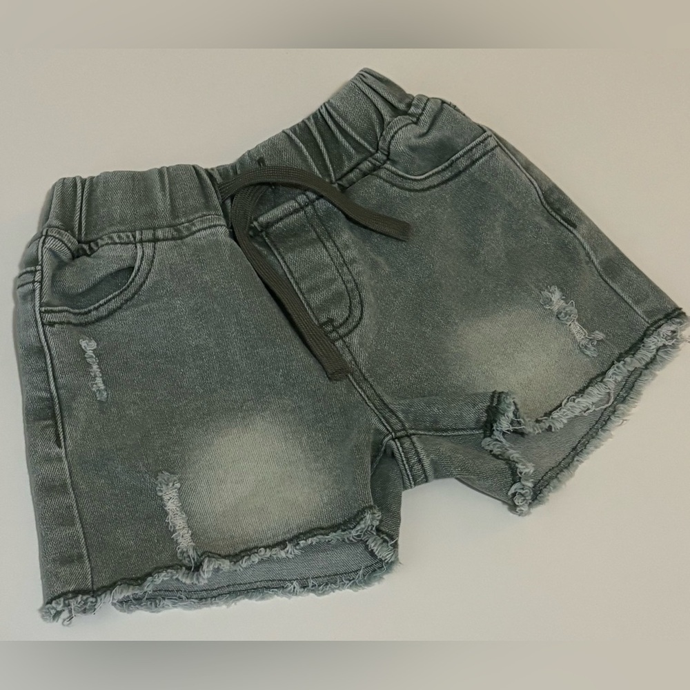 Little Bipsy Distressed Green Kids Shorts